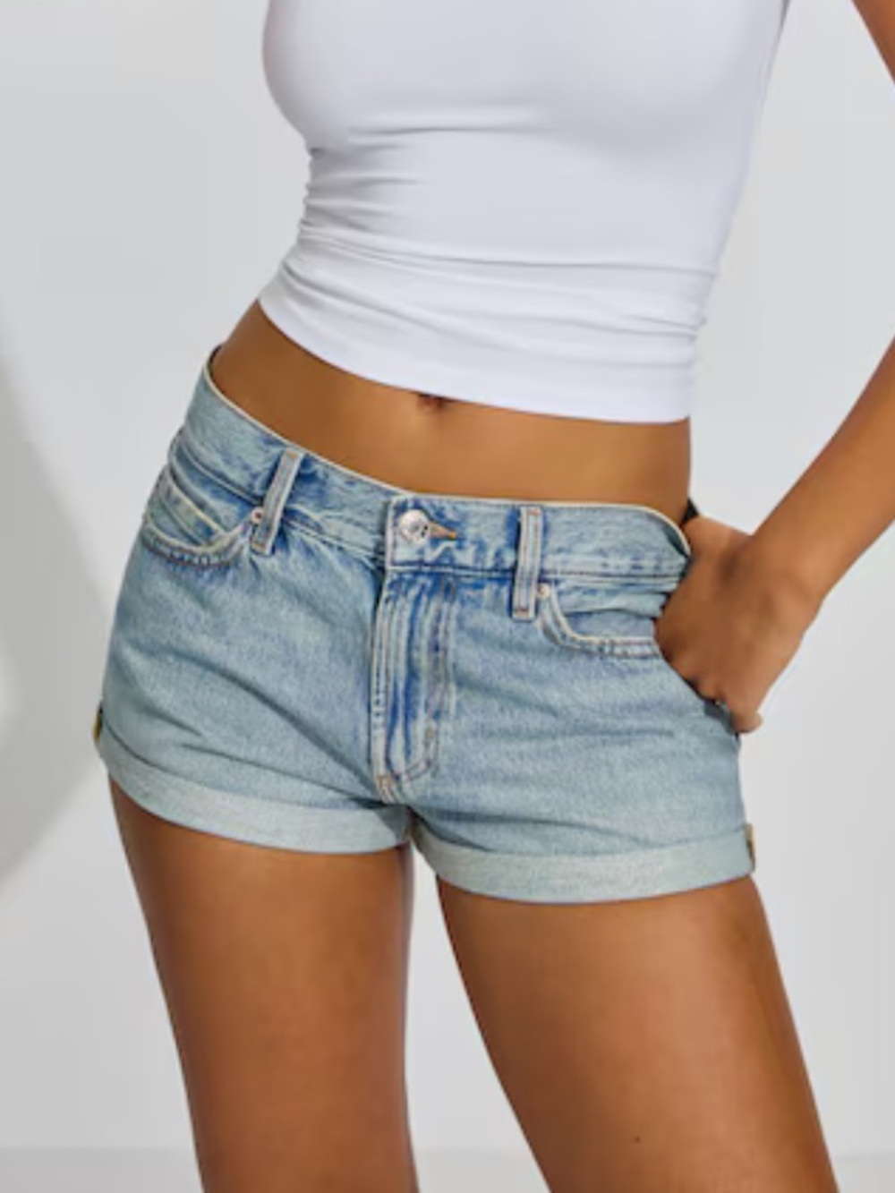 Garage low rise cuffed shorts